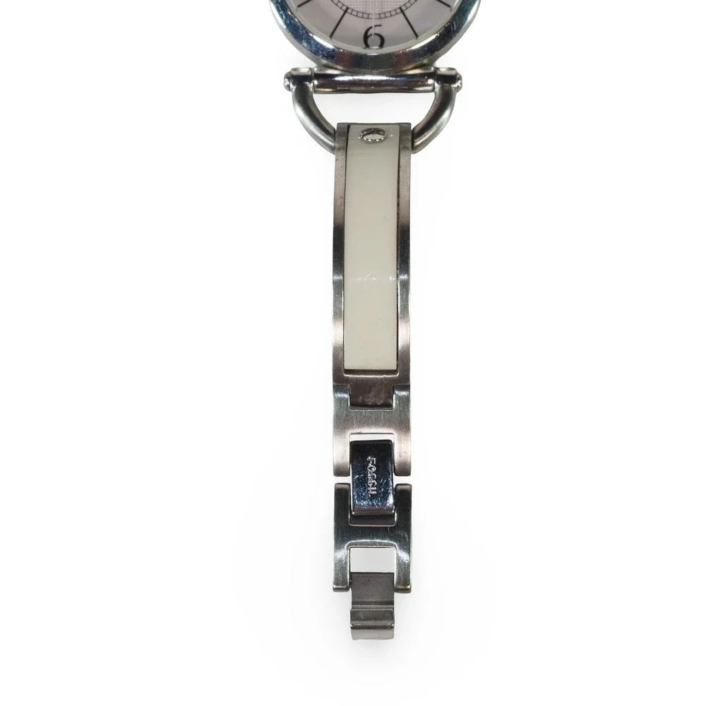 Fossil ES-2473 Wrist Watch Women OS‎ Silver White Stainless Steel 5 ATM